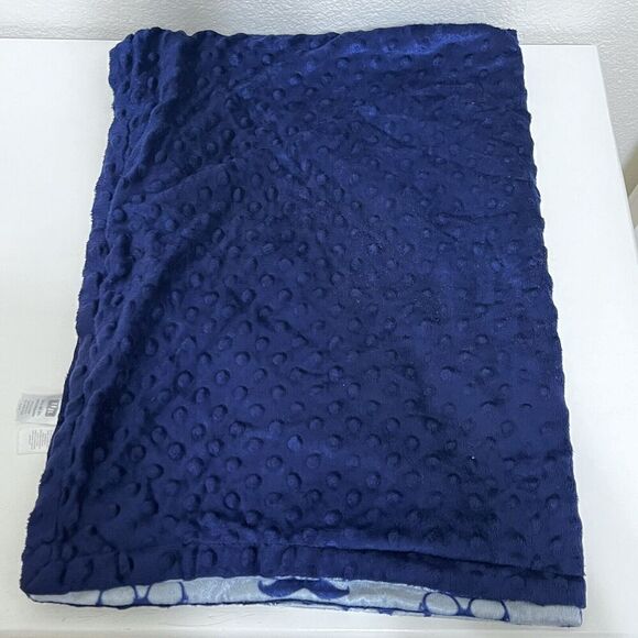 HB Hudson Baby Blanket Gray Blue Minky Dot Mustache Glasses Bow Tie Hats Lovey - Picture 10 of 12